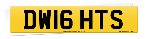 Registration number DW16 HTS